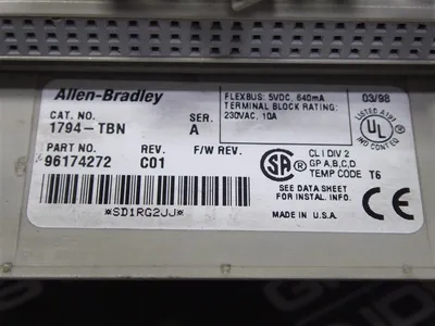 Allen Bradley 1794-TBN/A Flex I/O Terminal Base Rev. C01 Used
