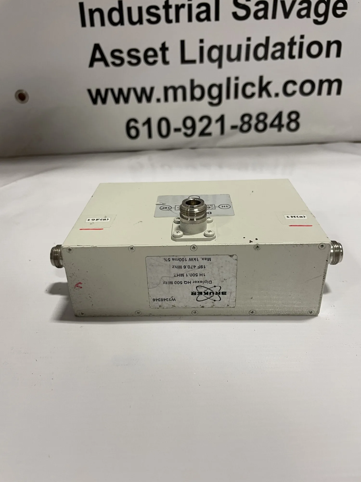 Bruker W1346346 High Power Filter 500MHz HQ 500.1MHz 1H 470.6MHz 19F Pass