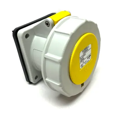 Used Hubbell Heavy Duty Female Pin & Sleeve Receptacle 2-Pole 3-Wire YELLOW Electrical Fittings Michigan US | Maverick Industrial Sales #1401509