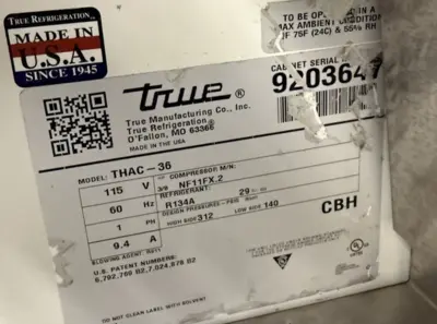 174-0001 True THAC-36 – 36 Inch Horizontal Open-Air Deli Cooler