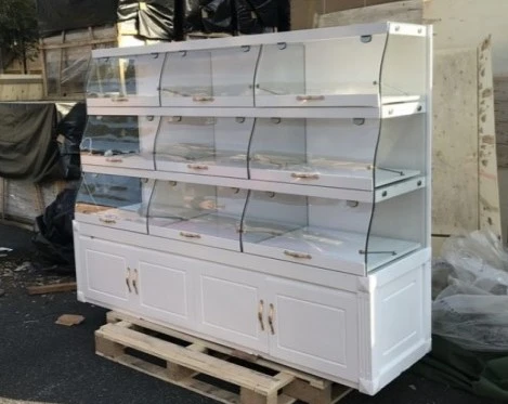 171-0327 78" Lighted Dry Donut Pastry Bakery Case on Cabinets