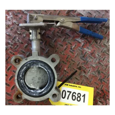 Used 3" Keystone 316 Stainless Steel Manual Butterfly Valve