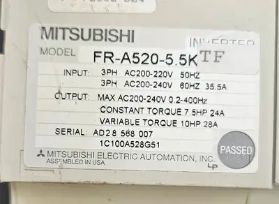 USED Mitsubishi Electric MITSUBISHI FR-A520-5.5KTF