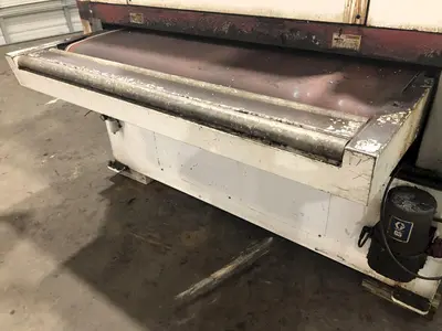 63" MIDWEST AUTOMATION MODEL #N3-6375 3 HEAD WET TYPE BELT DEBURRING GRINDER MACHINE: STOCK 18225