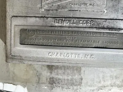 1,500 gallon capacity, Industrial Storage Tank. Manufactured by Bendel.
