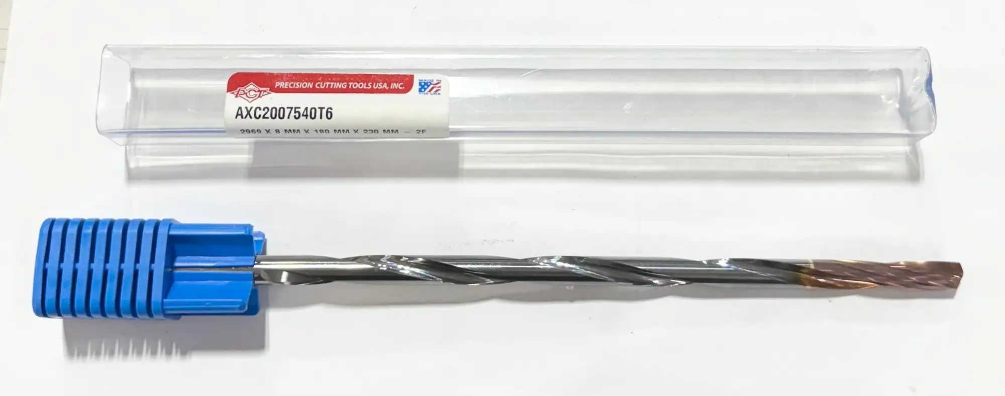PCT 19/64" Solid Carbide Drill 20xD High Performance ZrCN 2 Flute Coolant Thru