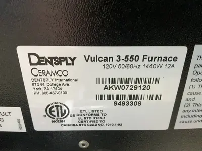 Used DENTSPLY VULCAN 3550 FURNACE Heat Treating Units Ohio US | HGR 24 #1518079