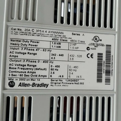 NEW Allen-Bradley 20AC3P5A4AYNNNNN
