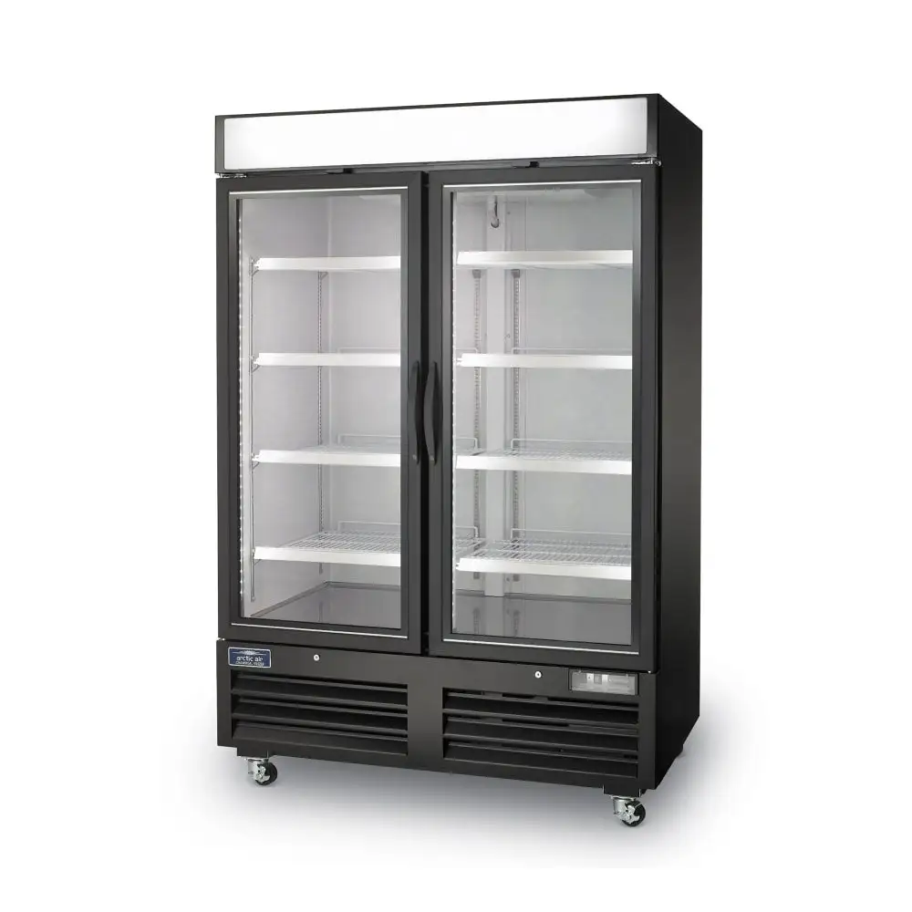 Arctic Air AFGDM49 54" Two Section Display Freezer W/ Swing Doors - Bottom Mount Compressor, Black, 115v
