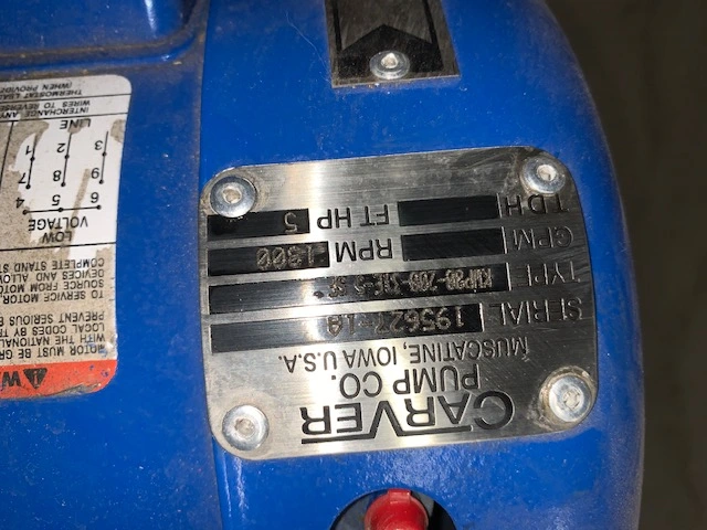 Used Carver Pump KWP88-200-313-5 SF Pumps Minnesota US | Peak Machinery, Inc. #286182