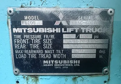 MITSUBISHI FORKLIFT FD100 FORK LIFT TRUCKS | T.R. Wigglesworth Machinery Co. (2)