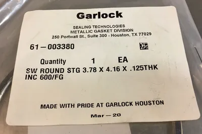 Used Garlock _UNKNOWN_ Seals & Gaskets South Carolina US | Palmetto Automation #1166091