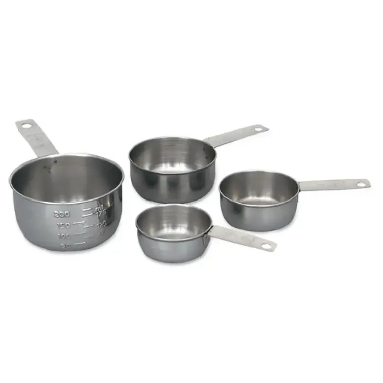 New | in-Stock Browne New Browne Measuring Cup Set, 4pcs, w/ Solid Handles, Stainless (746107) Restaurant Equipment (Miscellaneous) Illinois US | Falcon Restaurant Supply #1375060