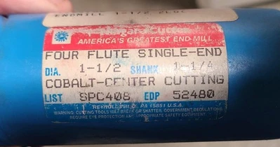 Niagara Cutter HSS 6 Flutes Cobalt Center Cutting End Mill 1-1/2 Dia 1-1/4 Shank