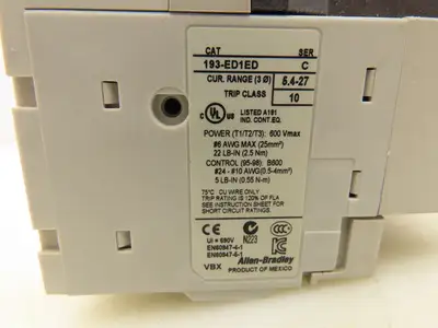 Allen Bradley 193-ED1ED Contactor Overload Relay 120V Coil