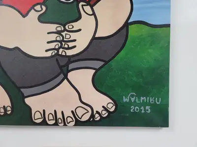 New | in-Stock FalconRestaurantSupply New Walmiru Original Faceless Painting on Canvas - Drinking Coconut Water 36" x 60" Restaurant Front of House Furnishings Illinois US | Falcon Restaurant Supply #1376745
