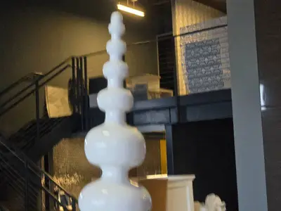 Lot of (1) Resin Decorative Floor Vase 13" x 48" (white)