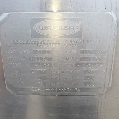 1987 WALKER 1000 Gallon Kettle PZ-CB TANKS / KETTLES | EcReCon Inc (4)