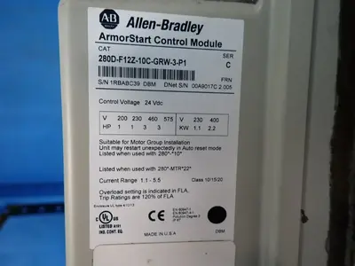 USED ALLENBRADLEY 280DF12Z10CGRW3P1