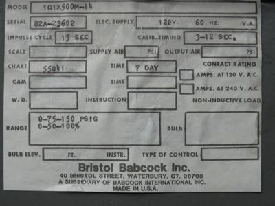 Used BRISTOL _UNKNOWN_ Chart Recorders | OCO Industrial #1644235