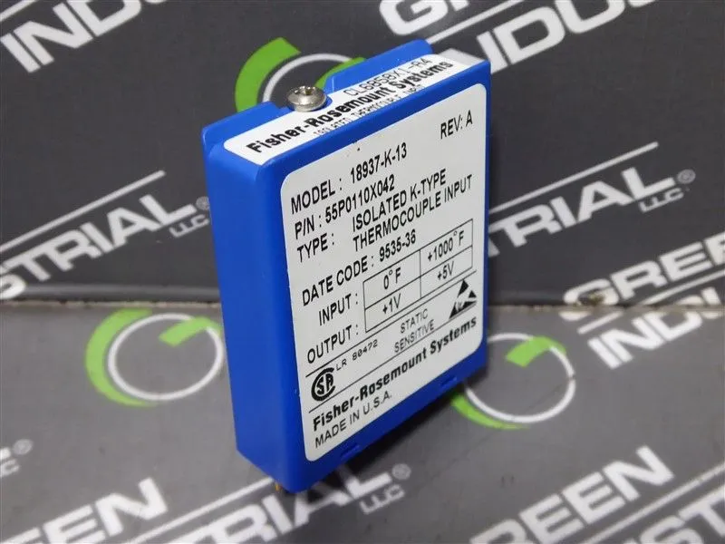 Fisher Rosemount 18937-K-13 Thermocouple Input Relay 55P0110X042 Rev. A Used