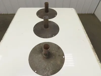 14" Steel Pedestal Base Round Pipe Conveyor Leg Stand Adj Height Lot of 3