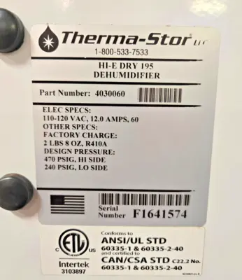 Quest Hi-E Dry 195 Dehumidifier 4030060 Therma-stor