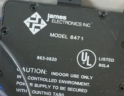 NEW JAMES ELECTRONICS 6471 POWER SUPPLY 105-130VAC, 60HZ