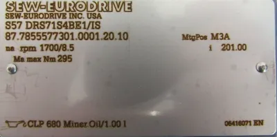 NEW SEW EURODRIVE S57 DRS71S4BE1/IS GEARMOTOR S57DRS71S4BE1IS