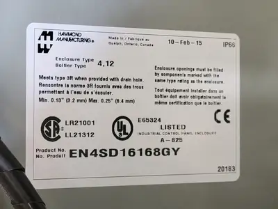 USED HAMMOND MANUFACTURING EN4SD16168GY