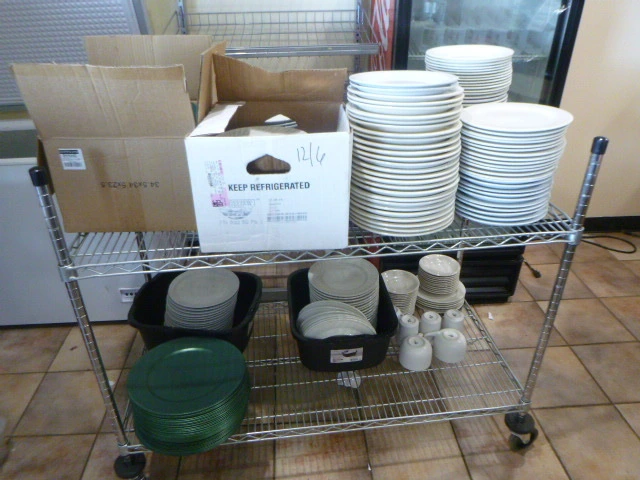 Wire Shelving with Dishware