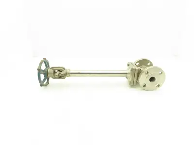 OIC S151 Stainless Gate Valve 1" Flanged Class 150 Extended Stem Handle 20"H