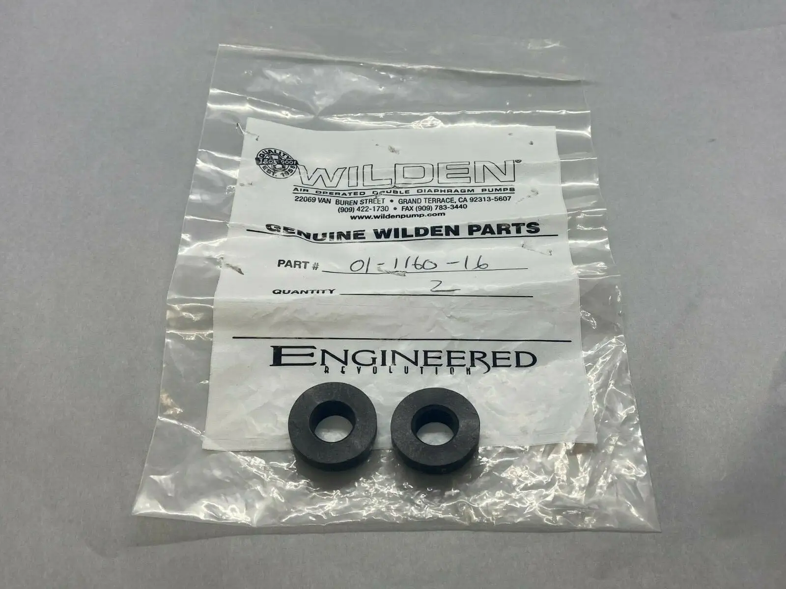 01-1160-16 | Wilden  Bottom Valve Seat for T1 Carbon-Filled Acetal Pump PKG OF 2 - New Other