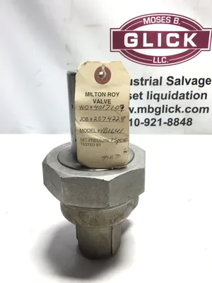 NEW! Milton Roy VB1641 Back Pressure Valve 1″ 316ss 75 PSIG