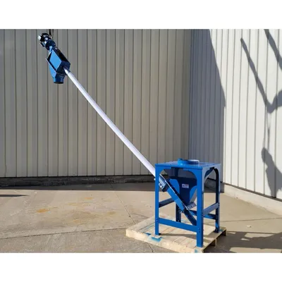 New Carolina Conveying 3" Dia x 10' Long Flexible Screw Conveyor, Mild Steel