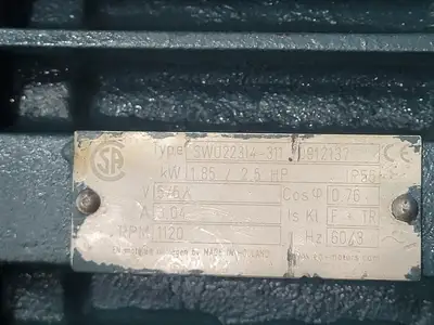 2.5 HP, 575 Volts, 1200 RPM Kasongyrato Motor