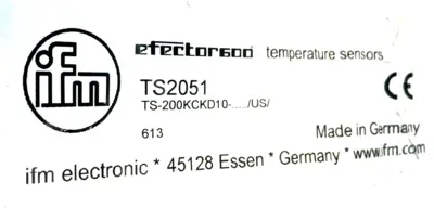 NEW EFECTOR TS-200KCKD10-/US/TS2051 TEMPERATURE SENSOR TS200KCKD10USTS2051