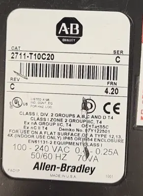Allen-Bradley 1000 2711-T10C20 Ser.C PanelView Operator Interfac l(BIN324)