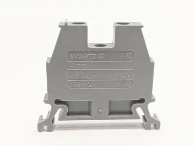 3450 | Woertz  Terminal Block Gray 4mm LOT OF 10 - Used