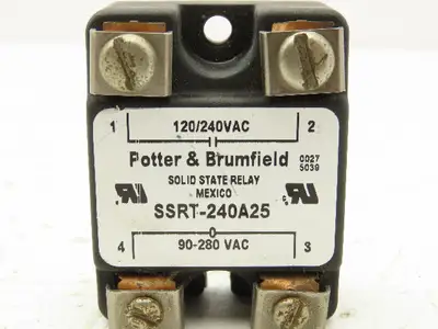 Potter Brumfield SSRT-240A25 Solid State Relay 25A 240V SCR 90-280VAC Coil