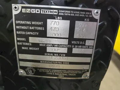 24 VOLT EZ-GO MODEL XI-640 TEXTRON CHASER/TUGGER CART #37: YOBRO #24640