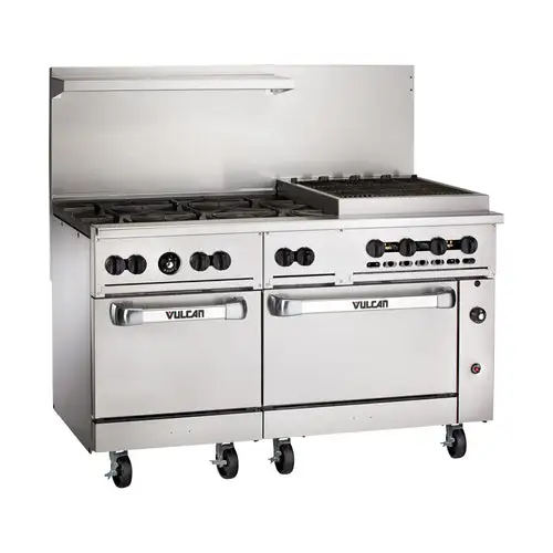 Vulcan 60SC-6B24CBP 60" 6 Burner Gas Range W/ Charbroiler, (1) Standard Oven & (1) Convection Oven, Liquid Propane