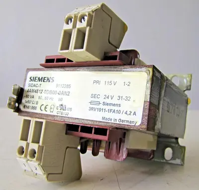 Siemens SIDAC-T 80 VA Power Transformer 115V Primary 24V Secondary 4AM4812-0DB00