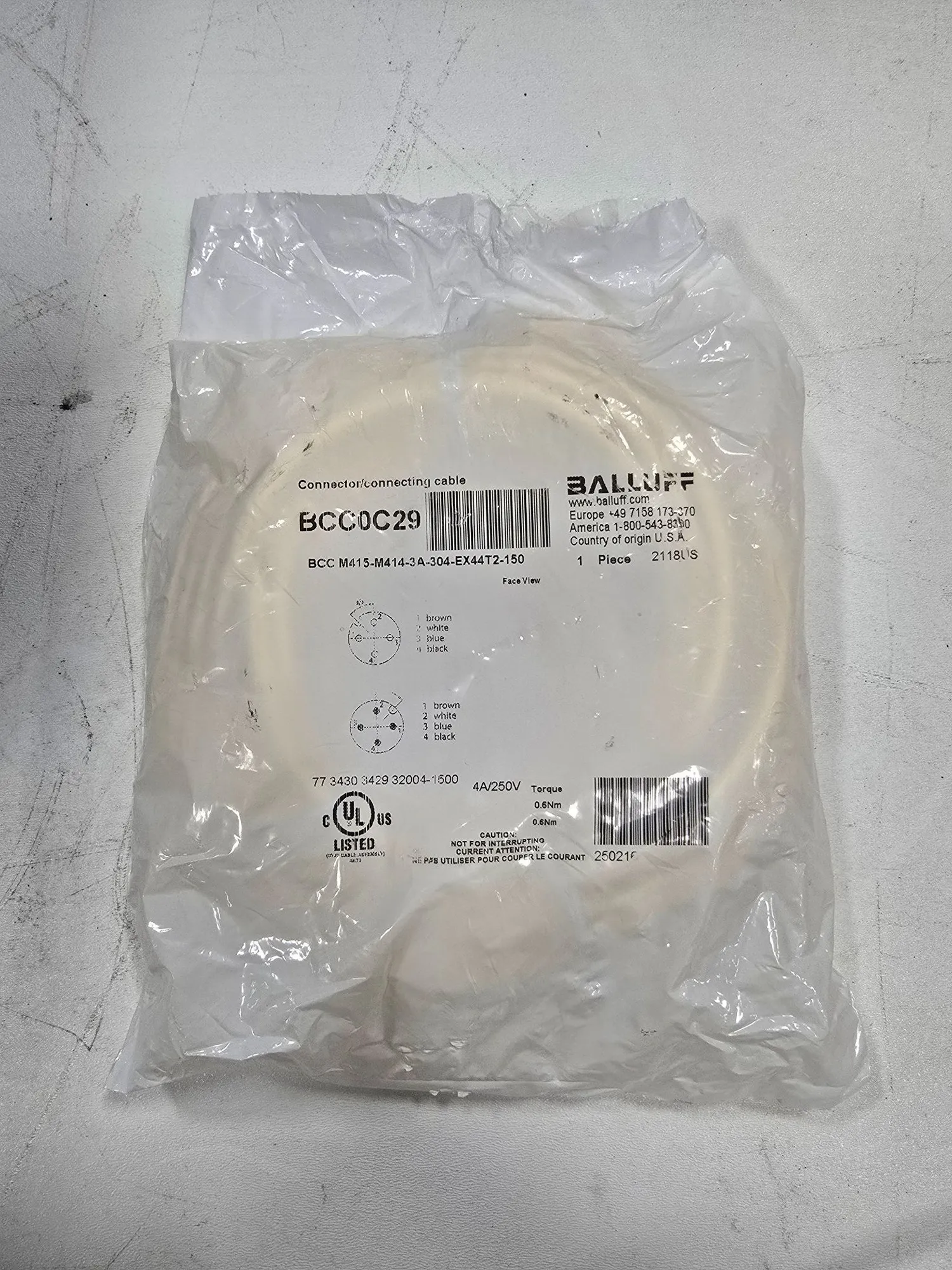 NEW BALLUFF BCC-M415-M414-3A-304-EX44T2-150
