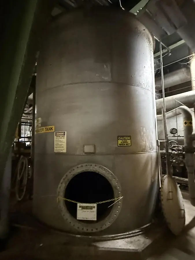 7,500 GALLON ALLOY FABRICATORS INC. 316L STAINLESS STEEL TANK 155" TALL 10' DIAMETER