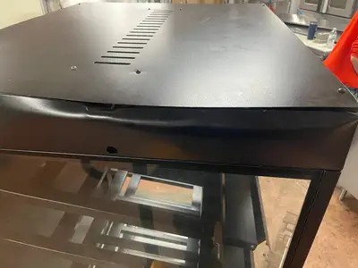 Used Royston Glass Used 38"x52" Royston Glass 2 Door lighted Display Case Merchandiser Cabinet with 5 Shelves 120V Food Displays Illinois US | Falcon Restaurant Supply #1375814