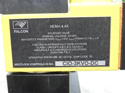 Westlock CIO-3KVO-DC Solenoid Valve Assembly New
