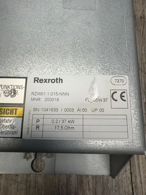 Used REXROTH RZW01.1-015-NNN Misc Electrical & Power Parts South Carolina US | ESS Industrial Equipment Sales #1425841
