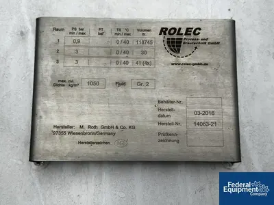 M Roth GmbH & Co 31,372 Gal M Roth GmbH Storage Tank, 304 S/S