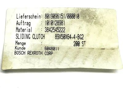 3 842 545 222 | Bosch Rexroth 3842545222 Sliding Clutch 89x50x64, 4-BG2 - New Other